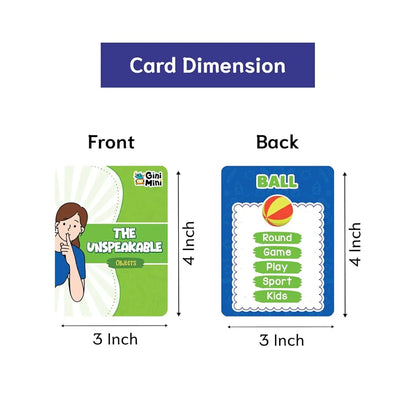 GiniMini The Unspeakable Word Guessing Game for Kids Aged 5 Plus Fast-Paced Educational and Party Game 90 Cards One Minute Sand Timer and Manual Improves Vocabulary Communication and Thinking Skills