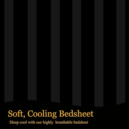 Fresh From Loom Breathable Queen Size Flat Solid Bedsheets Hotel & Home Double Bedsheet Set With 2 Pillow Covers 144 Tc Black