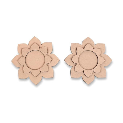 Hobby India Mdf Tea Light Candle Holder for Painting | Craft | Resin Art | Diy & Gifts