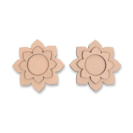Hobby India Mdf Tea Light Candle Holder for Painting | Craft | Resin Art | Diy & Gifts