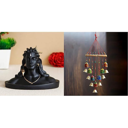 Ecraftindia Black Adiyogi Lord Shiva Handcrafted Polyresin Figurine