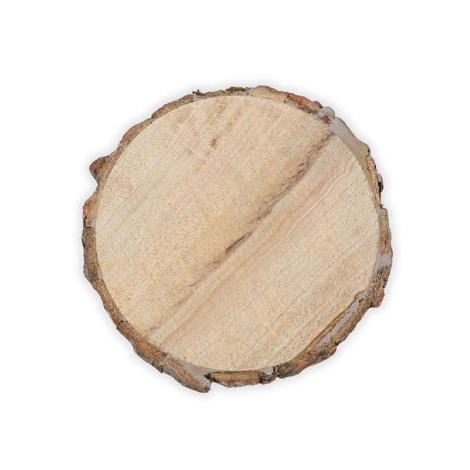 Hobby India Natural Mango Wooden Round Diy Craft Coasters for Your Drinks | Beverages & Bar Glasses