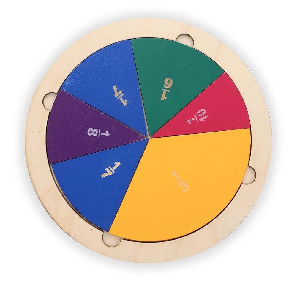 NESTA TOYS Montessori Learning Wooden Puzzle | Wooden Fraction Puzzle Toy  | Montessori Math | Educational Toys for Ages 4 5 6 7 8