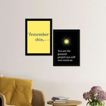 ArtX Paper Self Love Remember Motivational QuotesAXDD00117-MOT Wall Frames Set of 2