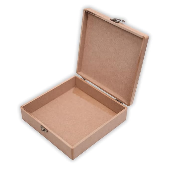 Hobby India Plain Mdf Wood Blank Rectangular Box for Painting | Wooden Sheet Craft | Resin Art Work & Decoration