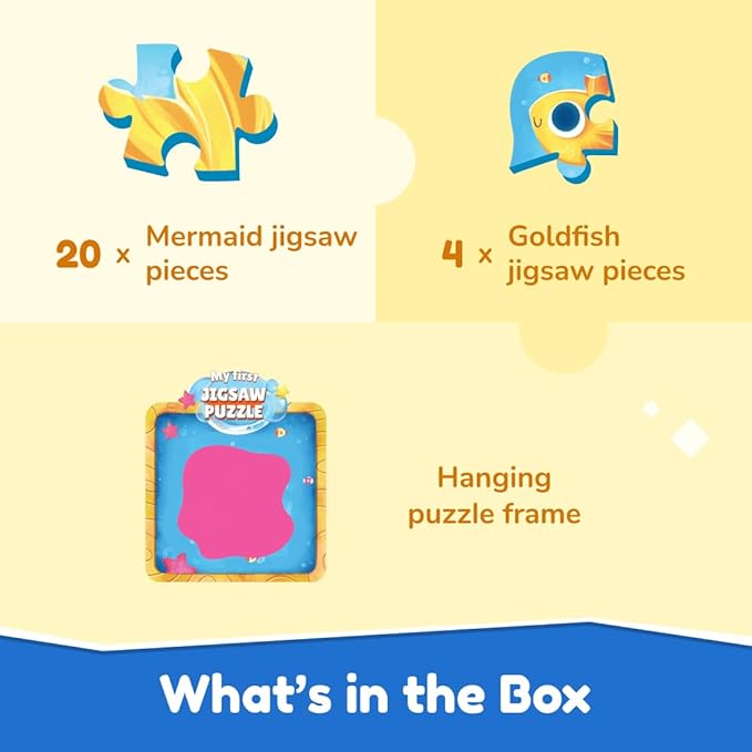 Bloomingo Puzzle Kit for Kids| My First Jigsaw Puzzle | Unicorn & the Friendly Fairy | 20+ Jigsaw Pieces | Mermaid