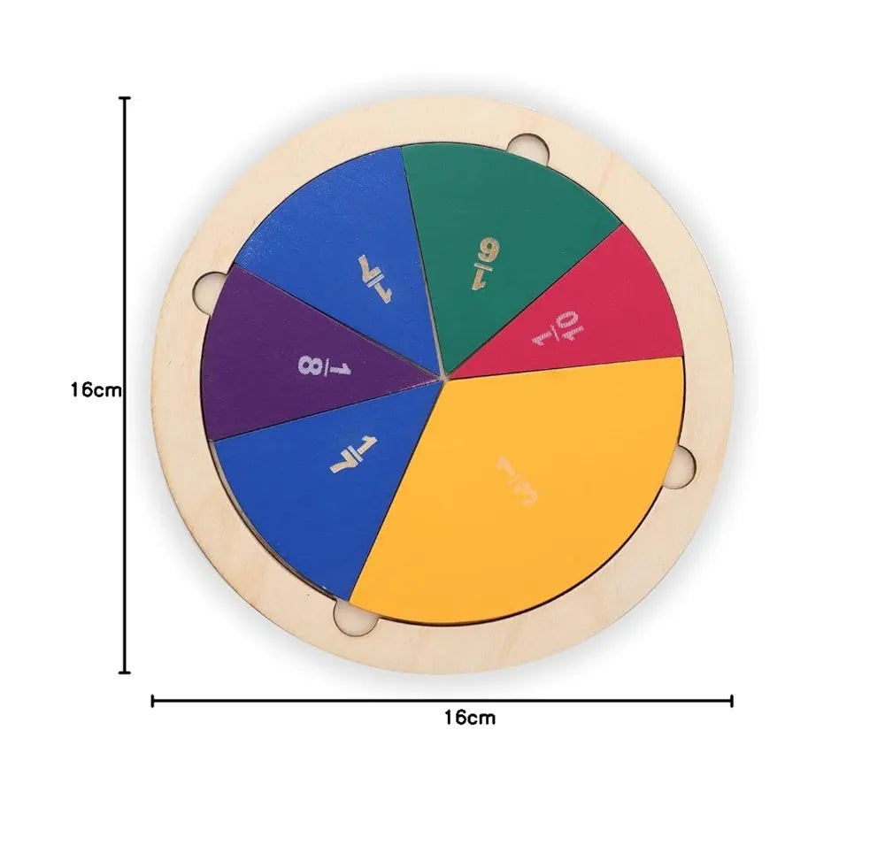 NESTA TOYS Montessori Learning Wooden Puzzle | Wooden Fraction Puzzle Toy  | Montessori Math | Educational Toys for Ages 4 5 6 7 8
