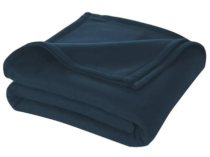 Cloth Fusion Polar Fleece AC Blanket for Winter Single Bed Soft Woolen Blanket for Travel & Sleeping Navy