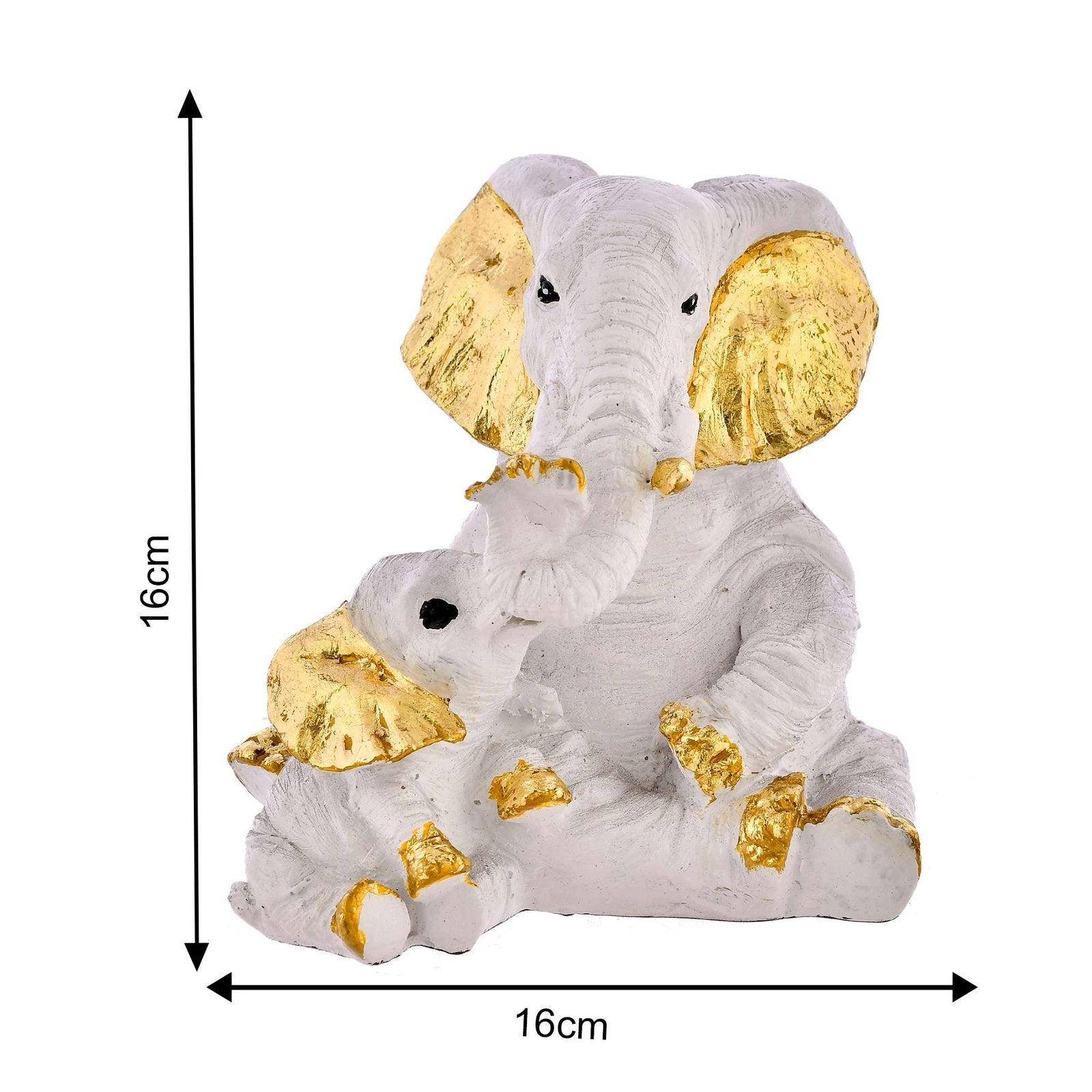 Small Elephant Family Mom and Baby Sculpture
