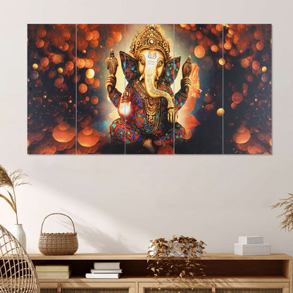 Set Of 5 Wooden Framed Wall Paintings