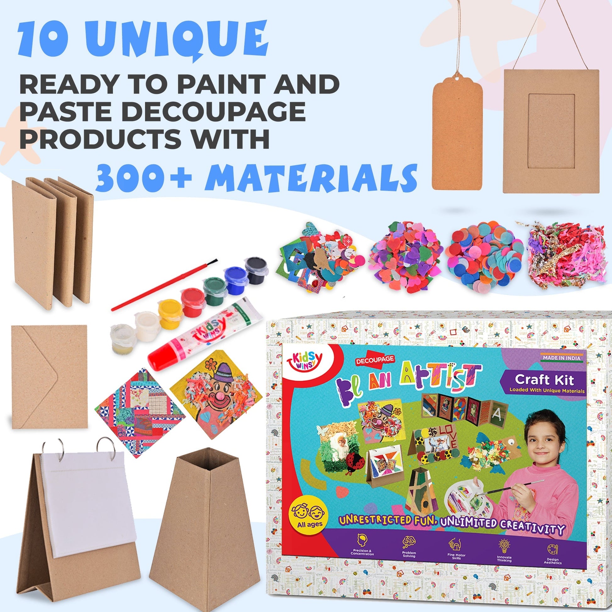 Be An Artist Bumper DIY Craft Kit- All in 1 pack with 300+ pcs and over 20 Activities