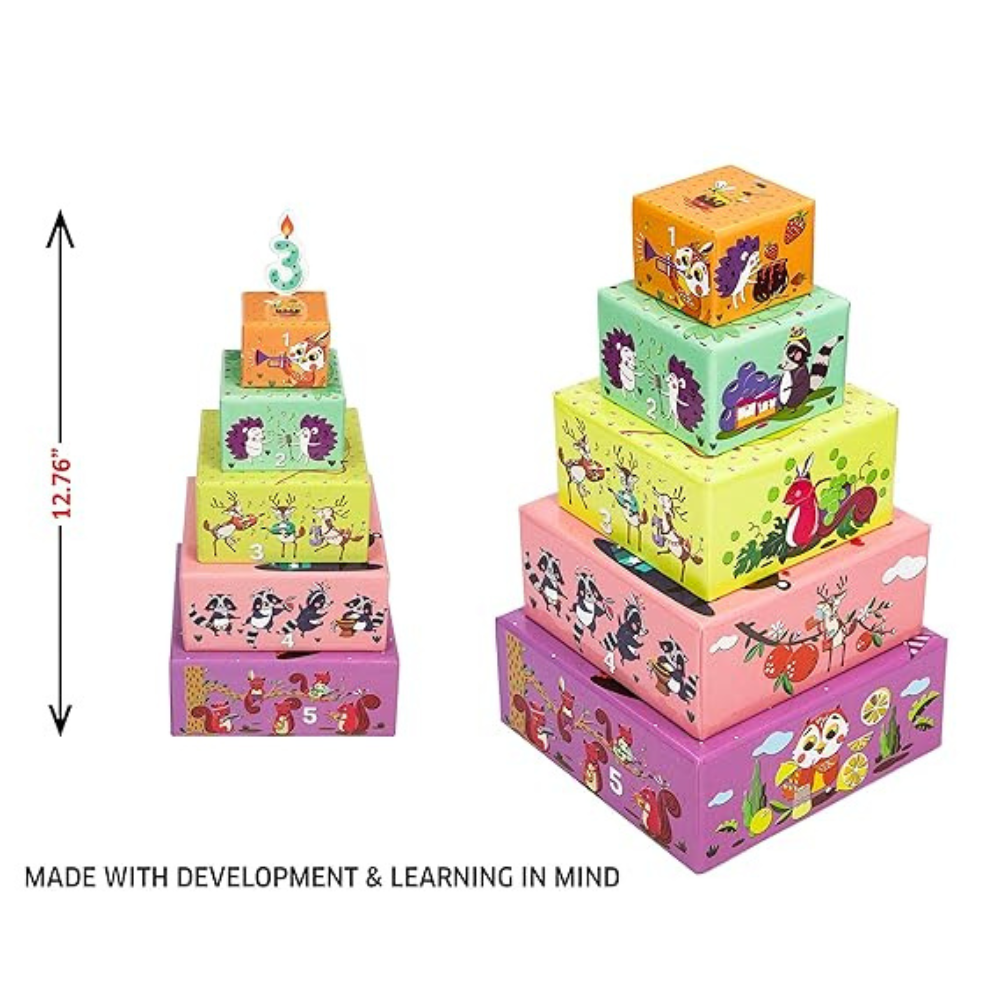 Chalk and Chuckles Stack a Cake, 3-6 Years | First Educational Board Game for Toddlers | Learning Toy for Preschool Kids Multi-color
