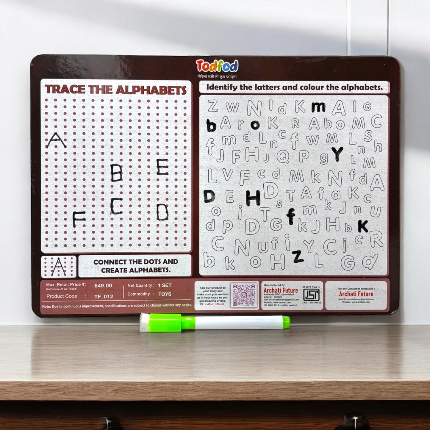 Wooden  ABCD 4-in-1 Learning Board