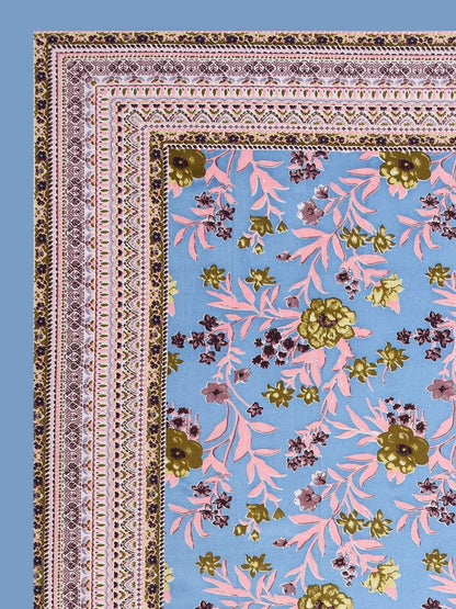 100% Pure Cotton Traditional Printed Bedsheet for Double Bed King Size Bedsheet with 2 Pillow Covers