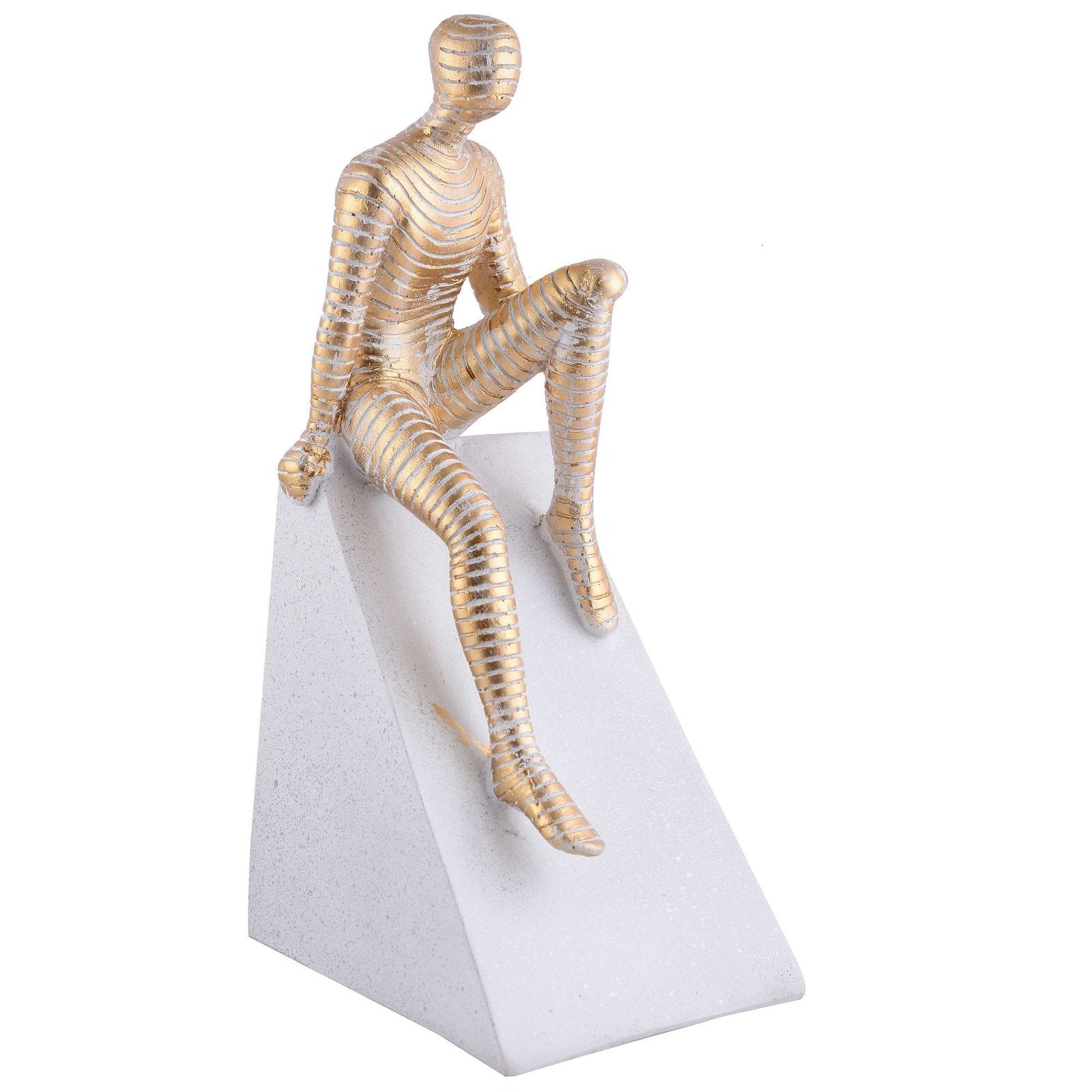 Men Sitting on Ball Showpiece for Home Decor Showpiece, Atlas Sculpture for Office Table Décor multicolour