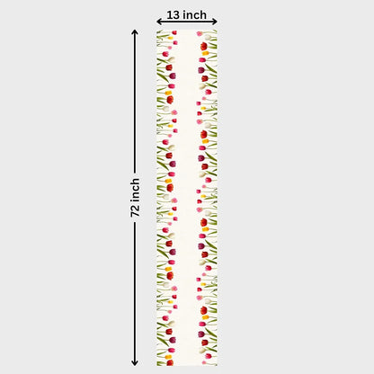 Ishro Home Premium Table Runner Colour Blooming Tulip