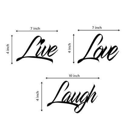 Ecraftindia "Live Love Laugh Black Engineered Wood Cutout Wall Art Decor | Romantic Wall Hangings