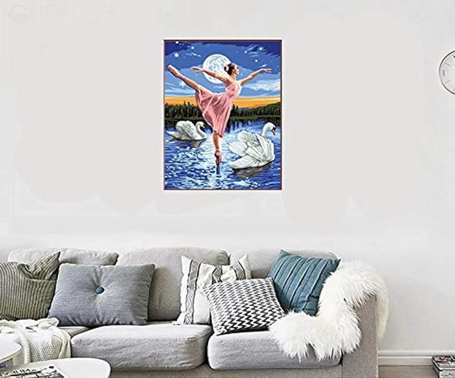 HASTHIP Wood Diy Oil Painting - Paint By Numbers For Kids And Adults Beginners Kits With Brushes .