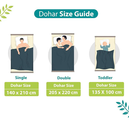 Divine Casa Glace Cotton 120 GSM Reversible Lightweight Printed Single Bed AC Dohar Blanket Quilt Colour Turquoise and Green TC - 120