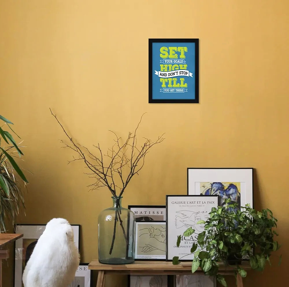 ArtX Paper Motivational Quotes High Goals Wall Frame Art Painting