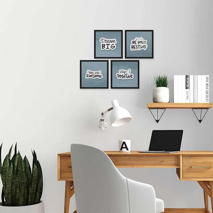 ArtX Paper Motivational Quote Dream Big Wall Art Painting With Frame Set of 4