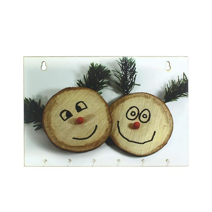 Ecraftindia Smilie Theme Wooden Key Holder With 6 Hooks