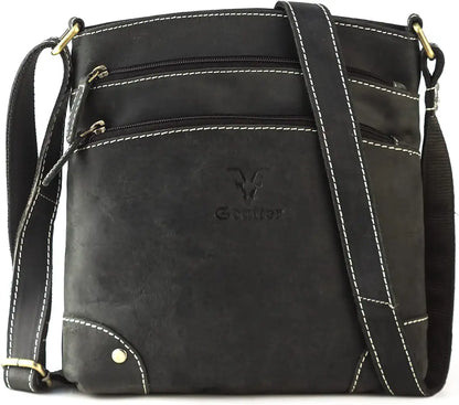 Goatter Genuine Leather 9.5" Inch Sling Cross-BodyBag for Girls And Women,