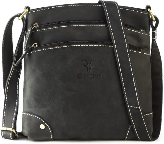 Goatter Genuine Leather 9.5" Inch Sling Cross-BodyBag for Girls And Women,