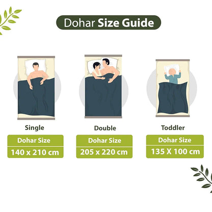 Divine Casa Glace Cotton 120 GSM Reversible Lightweight Printed Single Bed AC Dohar Blanket Quilt Colour Green and Dark Green TC - 120