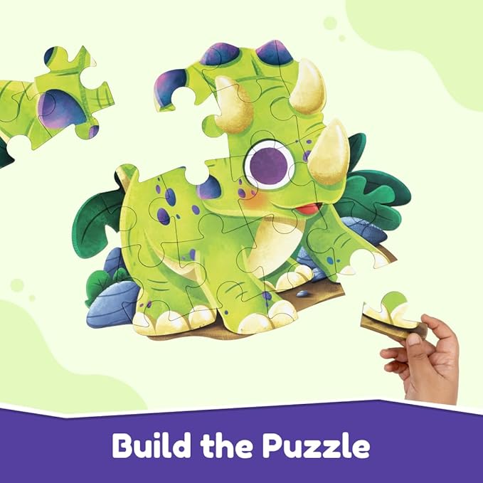 Bloomingo Puzzle Kit | My First Jigsaw Puzzle | Jigsaw Puzzle for Kids 2-4 Years | 20+ Jigsaw Pieces (Dino)