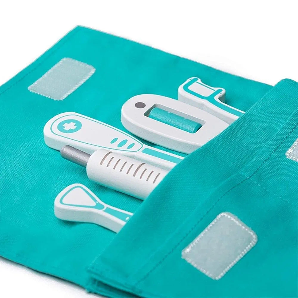 NESTA TOYS - Wooden Doctor Set for Kids | Pretend Play 18 Pcs Dentist Medical Kit for Kids 