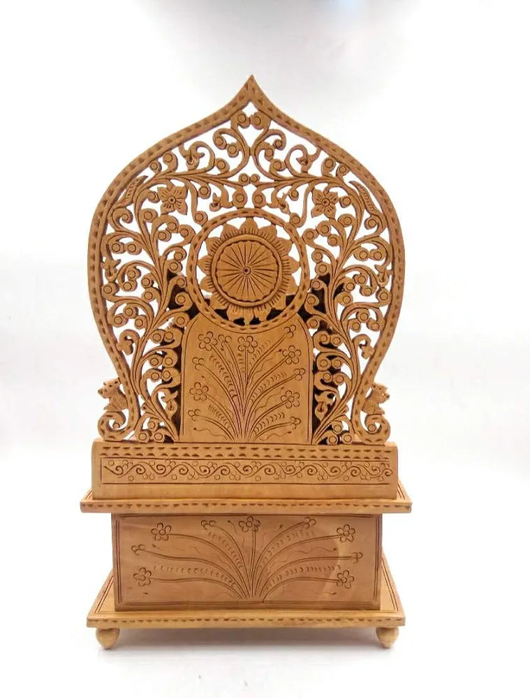 Shri Handicrafts Wood Lord Ganesha Sitting on Mehrav Standard Brown
