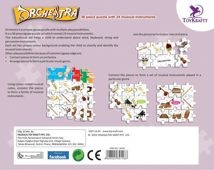 Toykraft: Kids Puzzle - Orchestra | Fun & Learning Toys for Kids | Educational Games for 5-7 Year Kids | Educational Toys for 5-7 Years | Kids Learning Toys for 5-7 Years