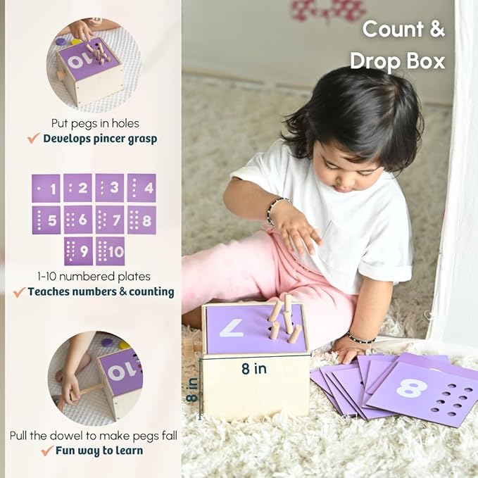 Curious Cub Montessori Learning Wooden Toys | Box 11 | Hand-eye Coordination, Brain Development