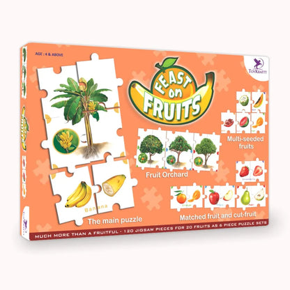Toykraft Puzzles for Kids for Age 5-7, Educational Toys, Jigsaw Puzzles for Kids, 6 Piece Puzzle for Kids - Feast on Fruits