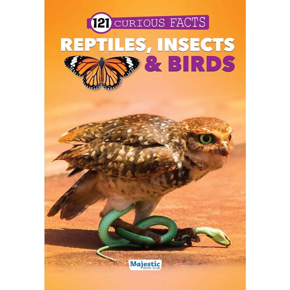 121 Reptiles, Insects & Birds Facts Book for Kids Ages 8+ | Educational Paperback with Colourful Images & Bold Text | 121 Curious Facts for All Ages by Majestic Book Club
