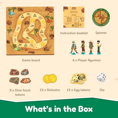 Bloomingo Board Game - Dino Discovery | Exciting Dinosaur Fossil Exploration Game for Kids & Adults