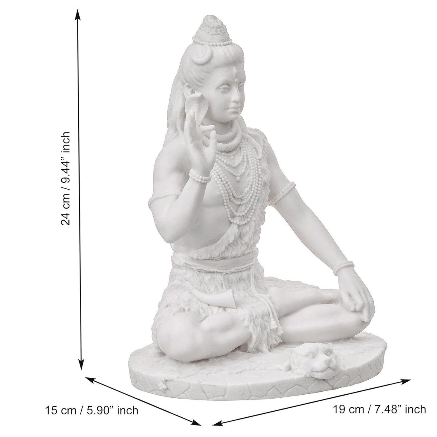 Ecraftindia White Polyresin Blessing Lord Shiva Statue