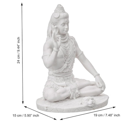 Ecraftindia White Polyresin Blessing Lord Shiva Statue
