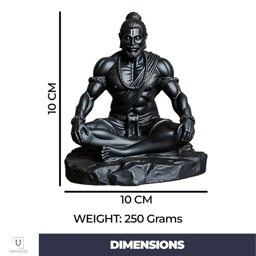 Unovate Lord Hanuman Idol Black for Car Dashboard