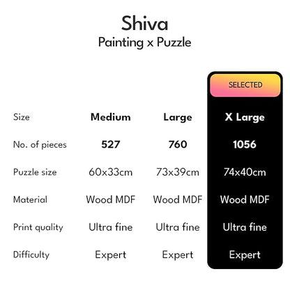 91knots Adiyogi Shiva, 1000 Pieces Premium Wooden Jigsaw Puzzle for Adults and Kids 12+ Years | Indian Artwork Puzzle With Unique Cuts