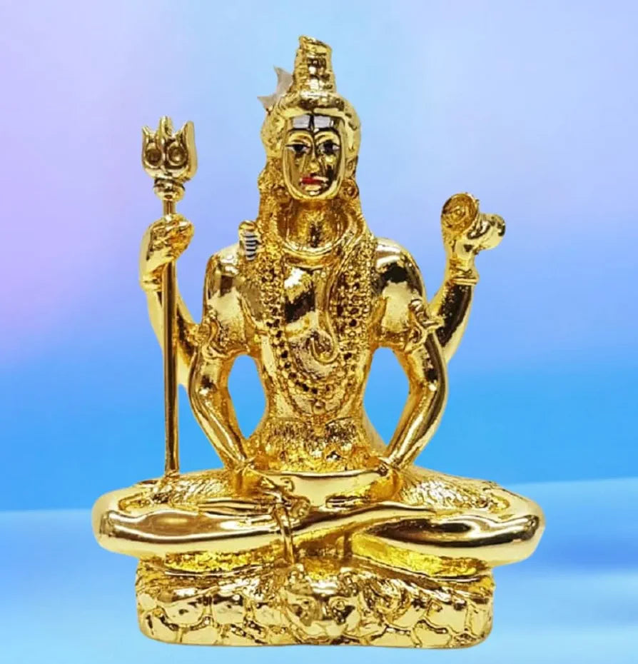 Gold Art India Gold Plated Lord Shiva Idol Gold