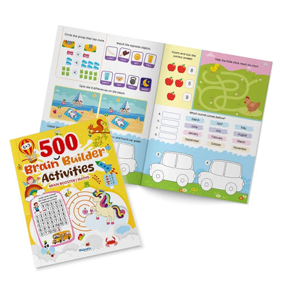 500 Brain Builder Activity Book for Kids Age 4+ | Maths & Brain Booster Activities | Early Learning Workbook with Matching Games, Puzzles, Number Activities & More