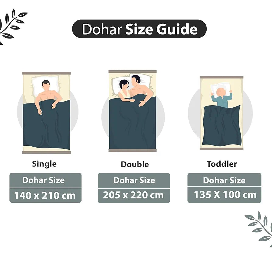 Divine Casa TC - 120 Printed Three-Layer Cotton Cambric Reversible AC Dohar Blanket for Single Bed Soft Lightweight Colour Tawny Olive & Trigonal Design