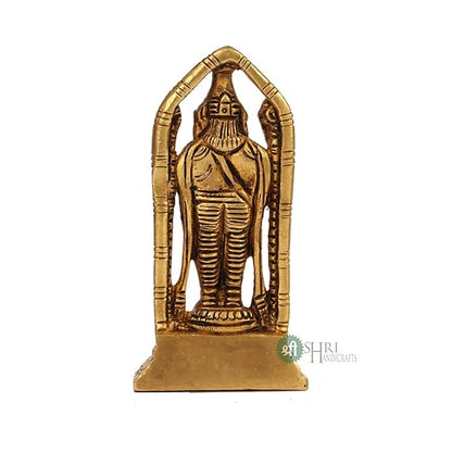 Indicast Brass Tirupati Balaji Idol Murti of Shree Venkateswara Sculpture for Home Decor - Height 11 Cms