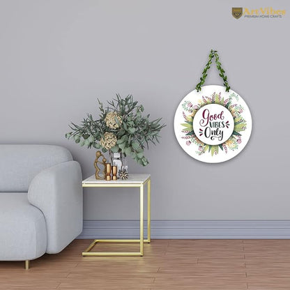 Artvibes Good Vibes Only Wall Hanging for Home | Mdf Wooden Wall Hanger for Wall Decoration | Art Piece for Home Decor