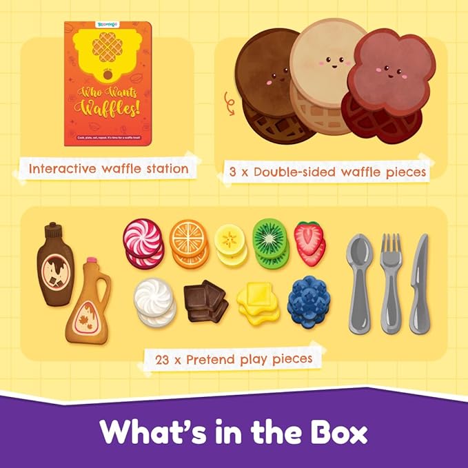 Bloomingo Pretend Play Kit Who Wants Waffles | Waffle Making Set for Kids