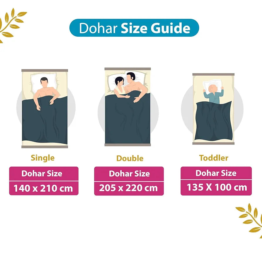 Divine Casa Pure Cotton Printed Single Dohar 120 GSM Soft & Lightweight Throw Blanket Colour Heaven White