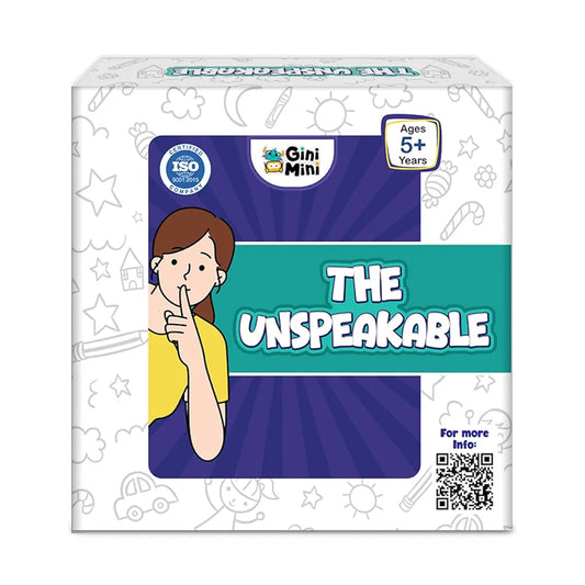 GiniMini The Unspeakable Word Guessing Game for Kids Aged 5 Plus Fast-Paced Educational and Party Game 90 Cards One Minute Sand Timer and Manual Improves Vocabulary Communication and Thinking Skills