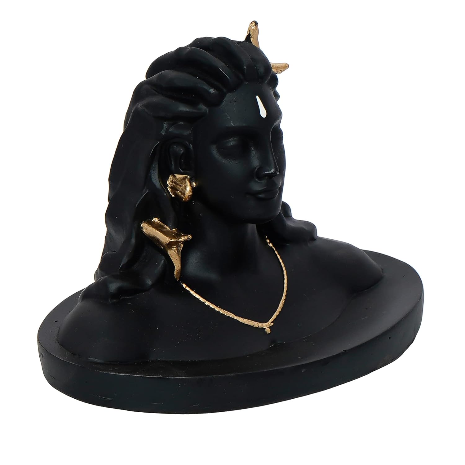 Ecraftindia Black Resin Handcrafted Adiyogi Shiva Statue for Car Dashboard | Lord Shiva Idol for Home